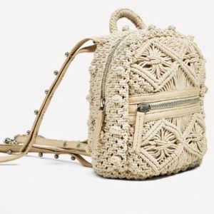 Zara Collection Crochet Mini Backpack